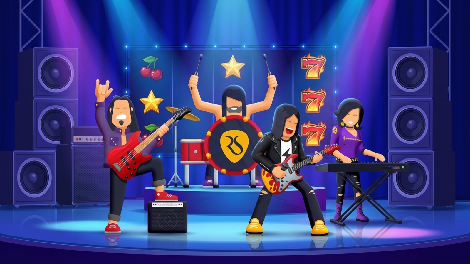 Rolling Slots Casino: Illustrative Szene; Bewertung: 9.4/10; Lizenz: Curacao Gaming Control Board